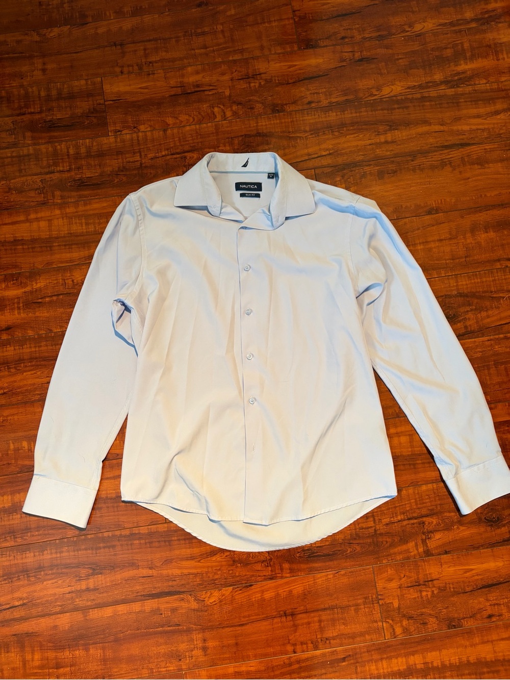Nautica Light Blue Men's Dress Shirt - Classic Long Sleeve | Size Medium